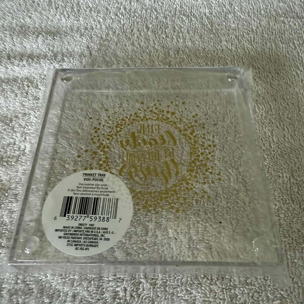 Greenbrier International Clear Gold Trinket Vanity Tray One Size